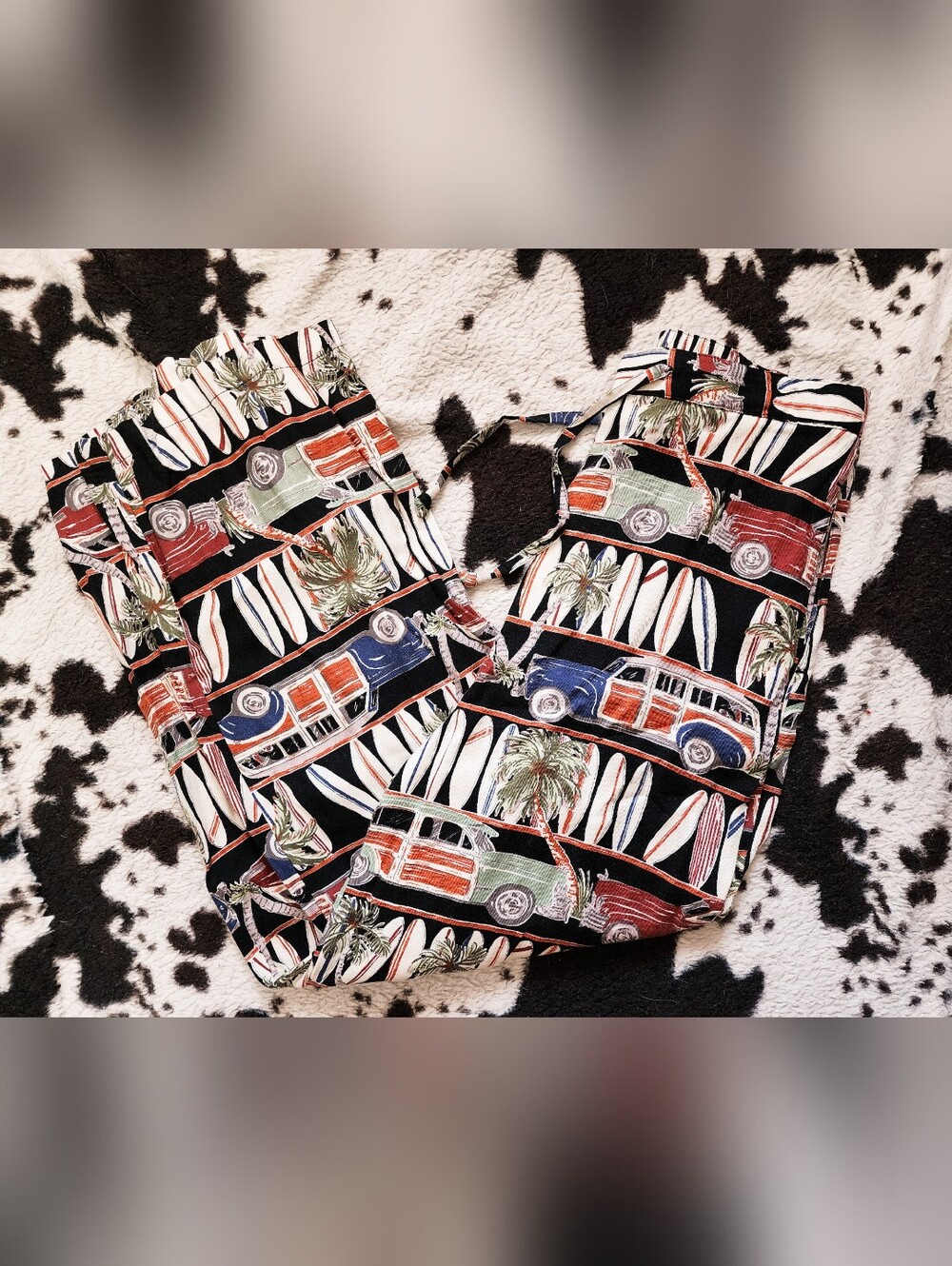 WOMEN'S 90'S VOLKSWAGON ALL OVER PRINTED PANTS - MULTI